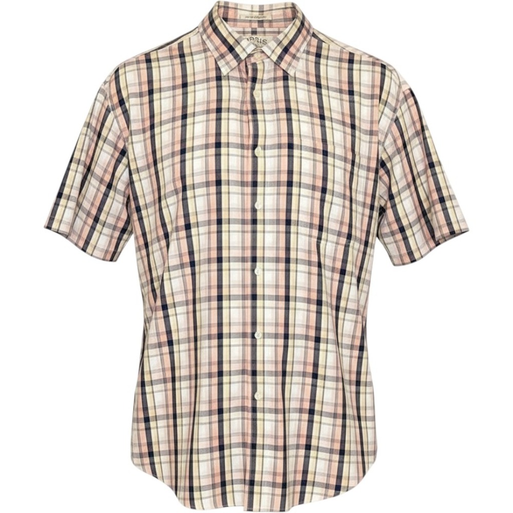 Orvis Mens XXL Short Sleeve Plaid Button Down Shirt Cotton Casual Preppy